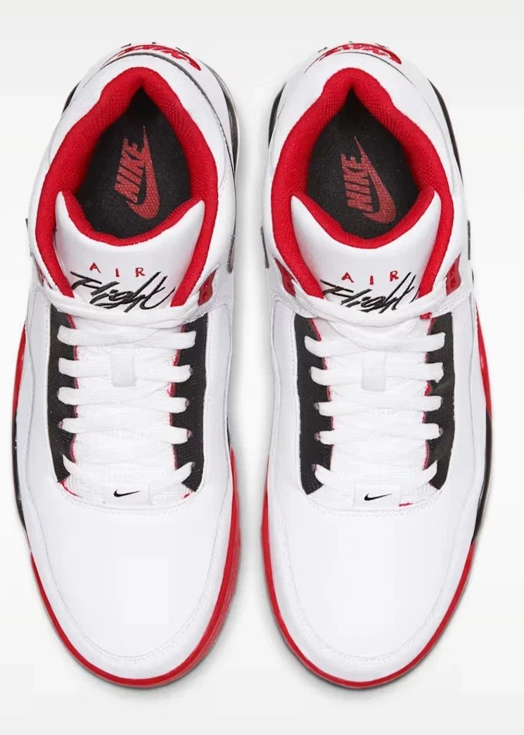 Nike FLIGHT LEGACY White/Black-University Red Trainers Size UK 9 / Euro 44