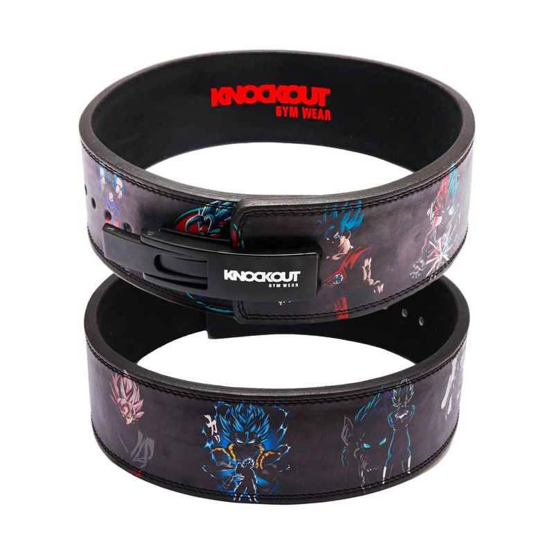 Weightlifting Belt Printed Anime/Goku Edition LEVER Control/ Self Lock/ Buckle Pin