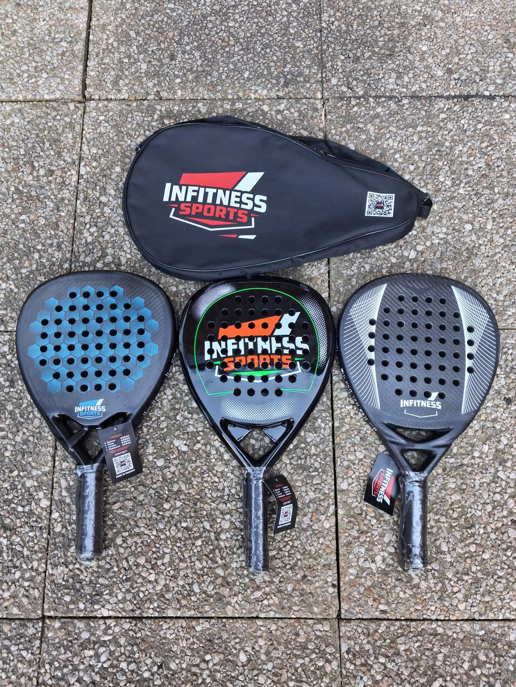 Infitness Sports 3K Carbon Padel Rackets Diamond/Teardrop & Hybraid Pro X Shapes