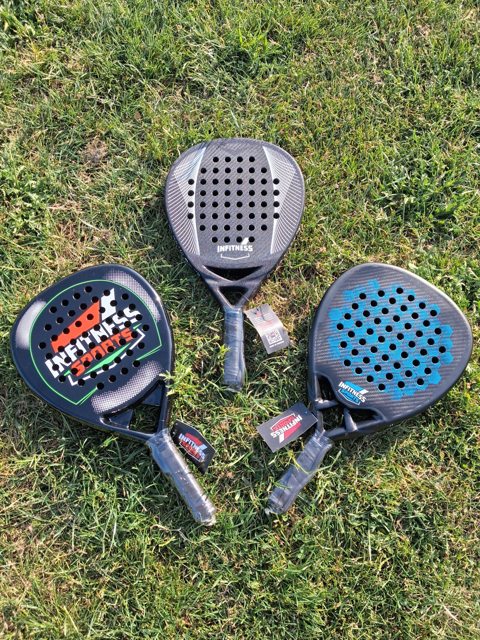 Infitness Sports 3K Carbon Padel Rackets Diamond/Teardrop & Hybraid Pro X Shapes