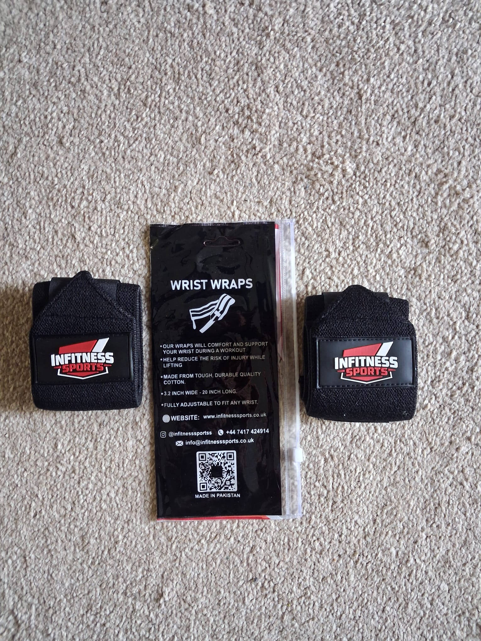 InFitness Sports 20 inches Wrist Wrap Black/ Baki/ Camo