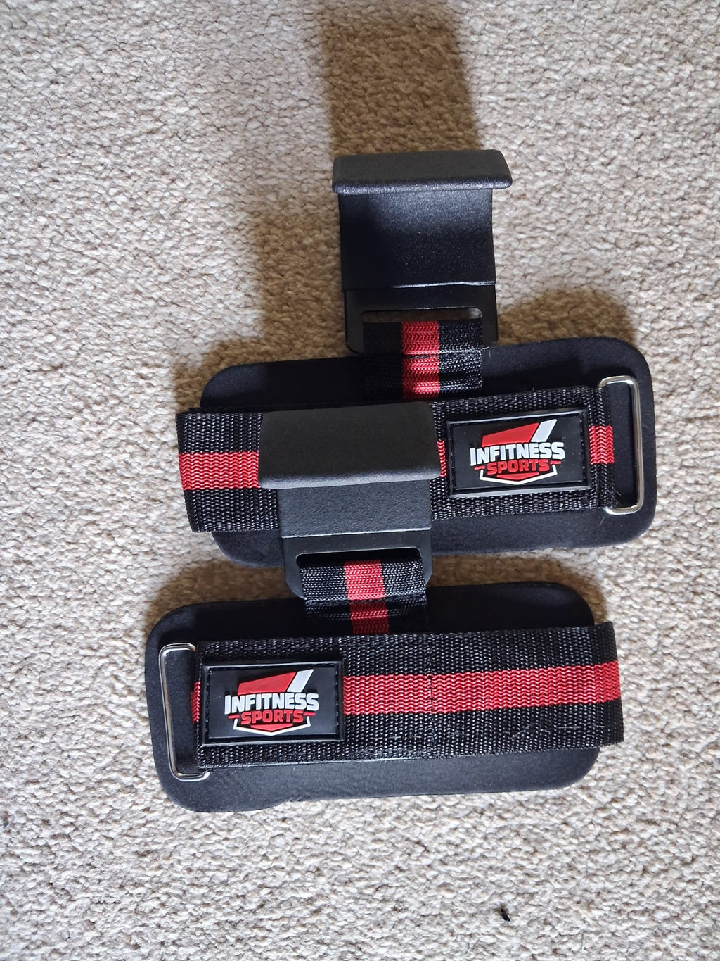 Weight Lifting latch Hooks with Lifting Straps Non-Slip Metal Rubber Coated