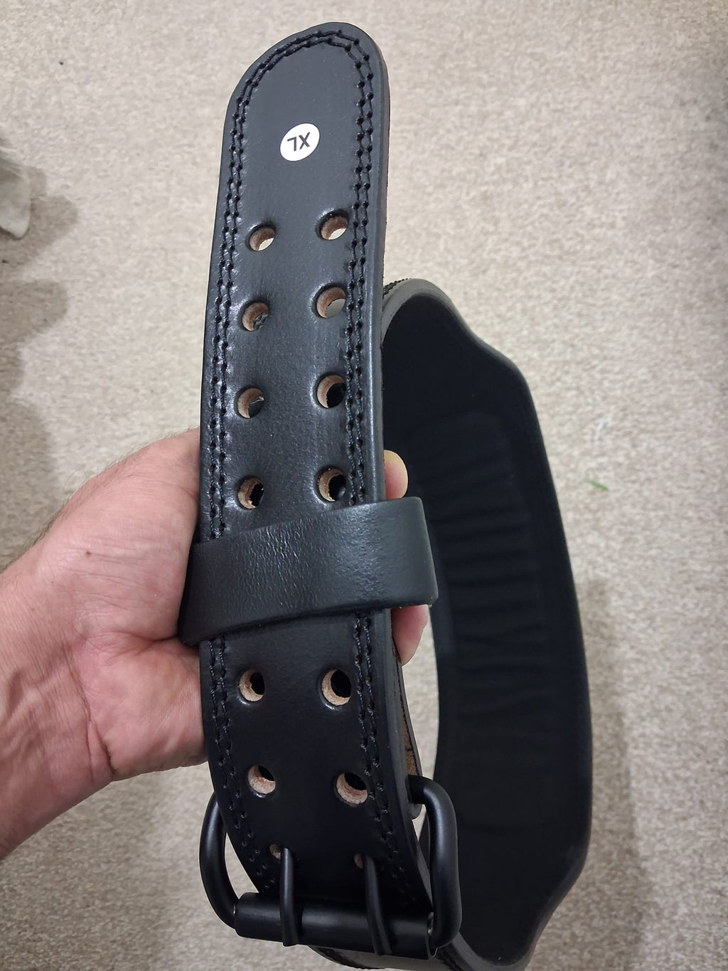 Cowhide Leather, Weight Lifting Belt Gym Fitness, 4” Padded Lumbar Back Support
