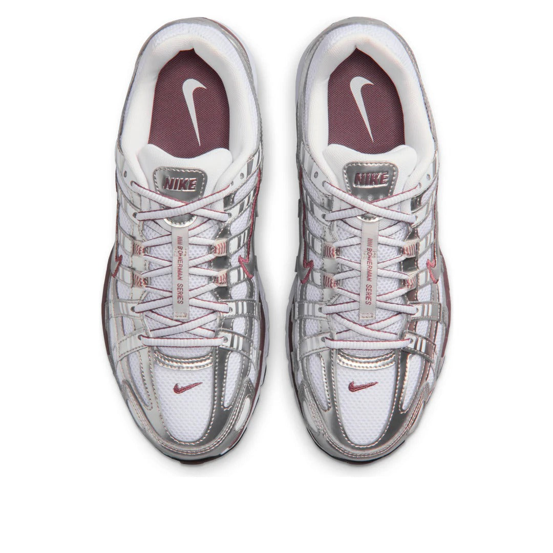 W Nike P-6000 White Tattoo Metallic Silver Size UK 9 EUR 44 With Box No Lid