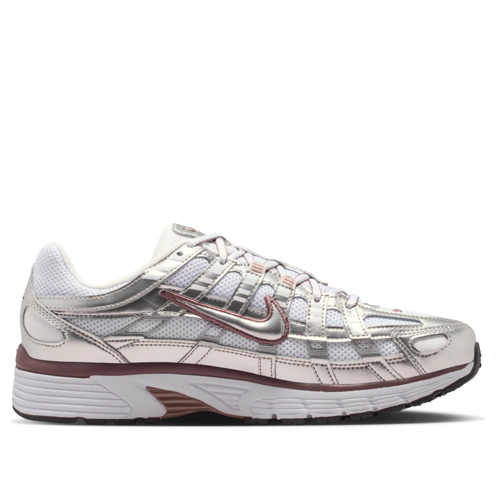 W Nike P-6000 White Tattoo Metallic Silver Size UK 9 EUR 44 With Box No Lid