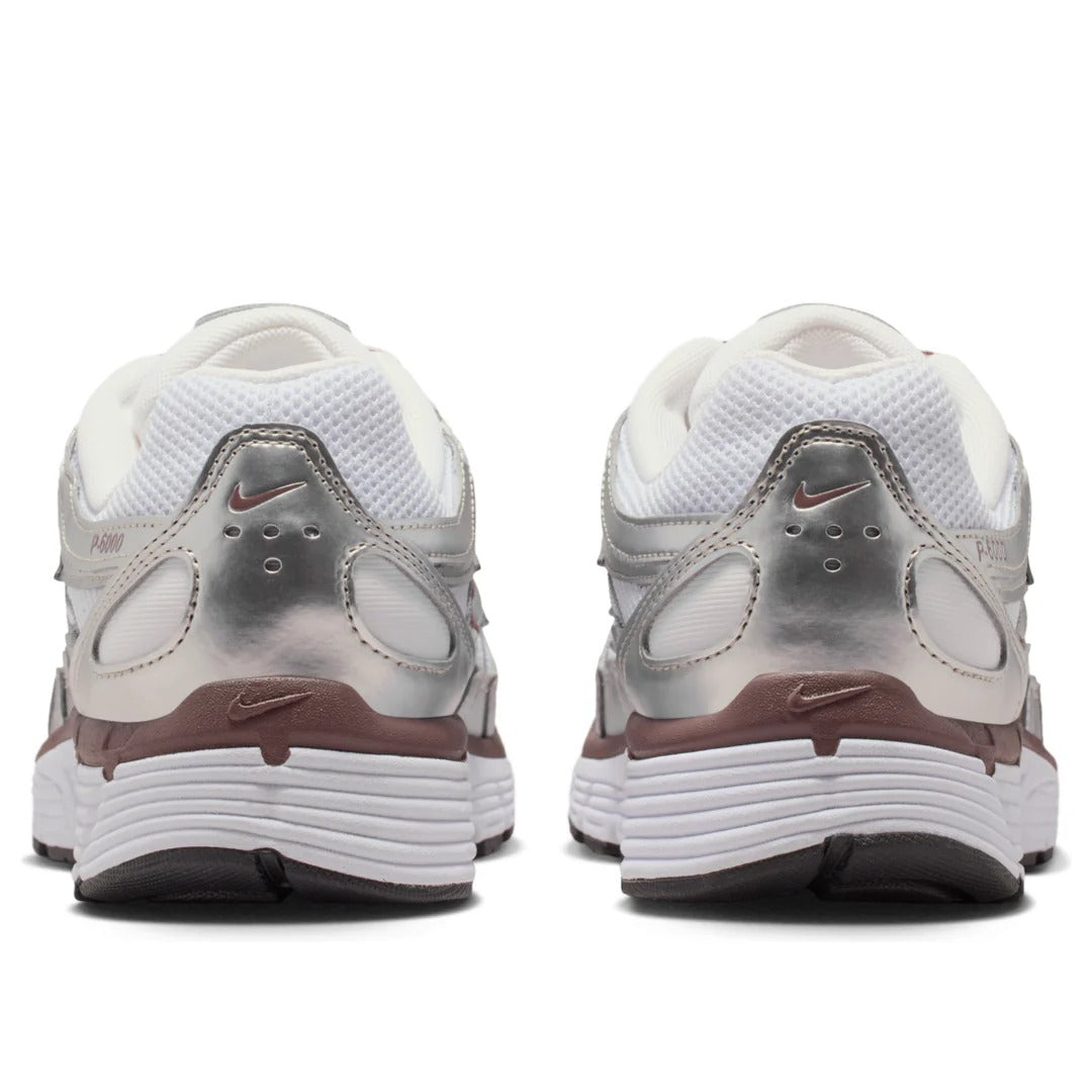 W Nike P-6000 White Tattoo Metallic Silver Size UK 9 EUR 44 With Box No Lid