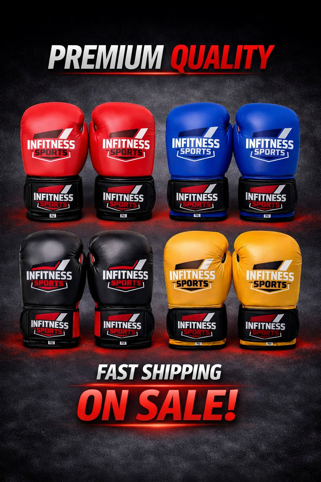 InFitness Sports Premium Leather Boxing Gloves Gym Adult MMA Muay Thai Training