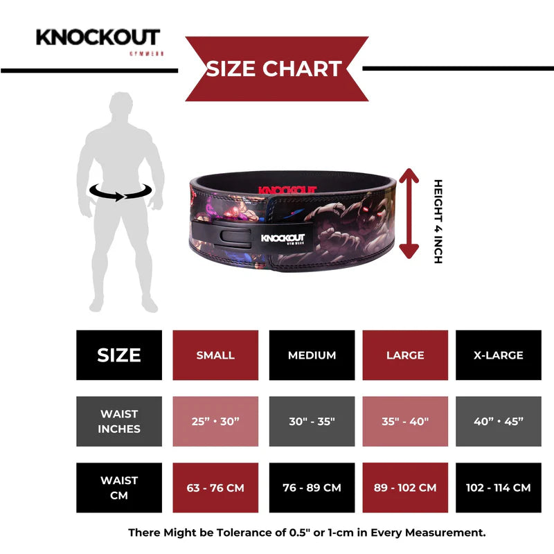 Weightlifting Belt Printed Anime/Goku Edition LEVER Control/ Self Lock/ Buckle Pin
