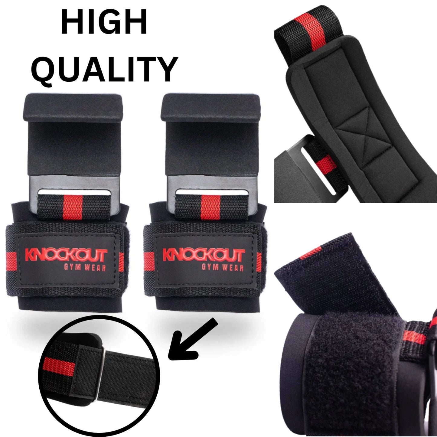Weight Lifting Wrist Hooks Lifting Straps Non-Slip Rubber Coated Lifting Straps