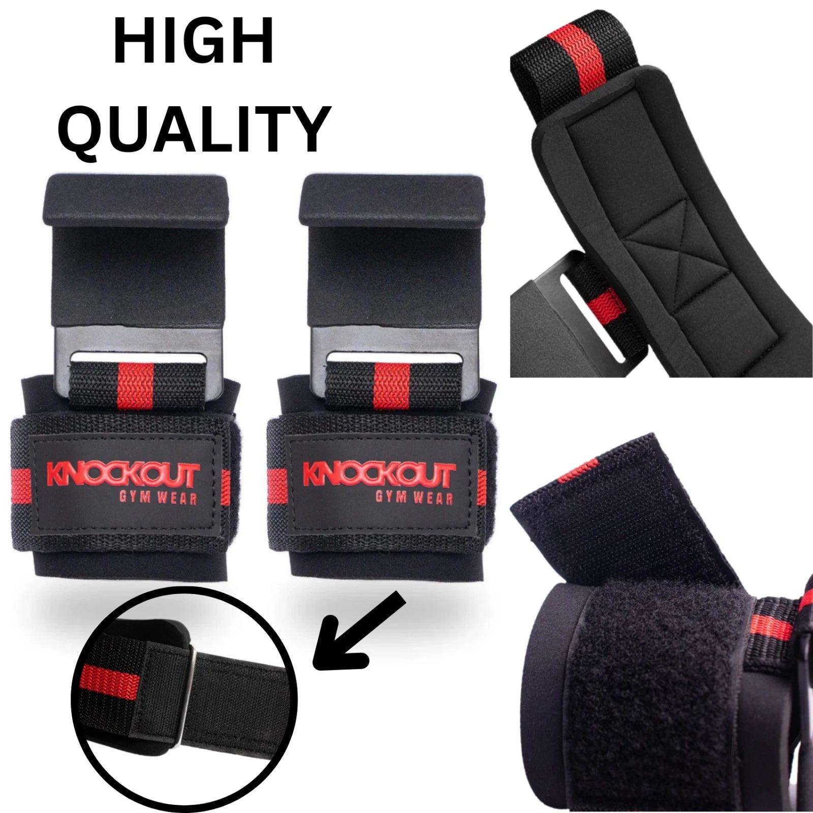 Weight Lifting Wrist Hooks Lifting Straps Non-Slip Rubber Coated Lifting Straps