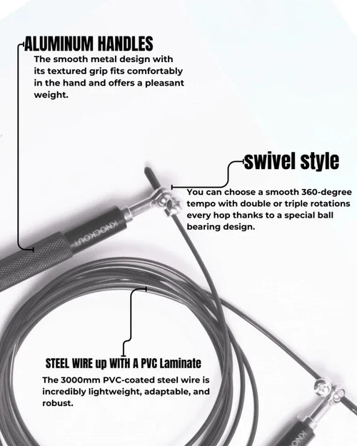 Adjustable Adults Skipping Steel Jump Rope Exercise Gym Aluminium Boxing Speed