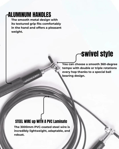 Adjustable Adults Skipping Steel Jump Rope Exercise Gym Aluminium Boxing Speed