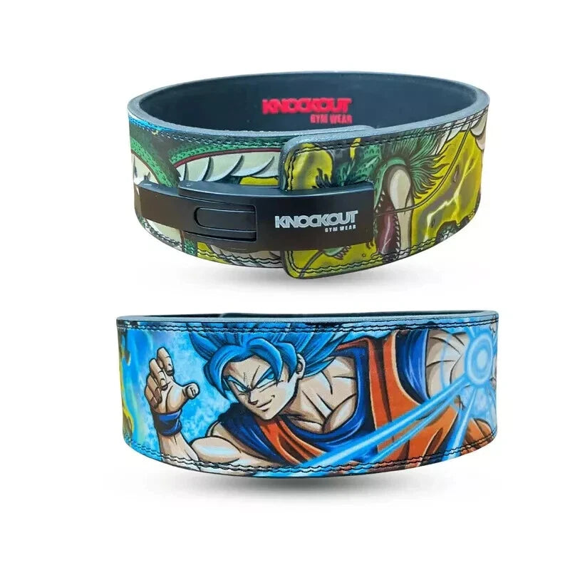 Weightlifting Belt Printed Anime/Goku Edition LEVER Control/Self Lock/Buckle Pin